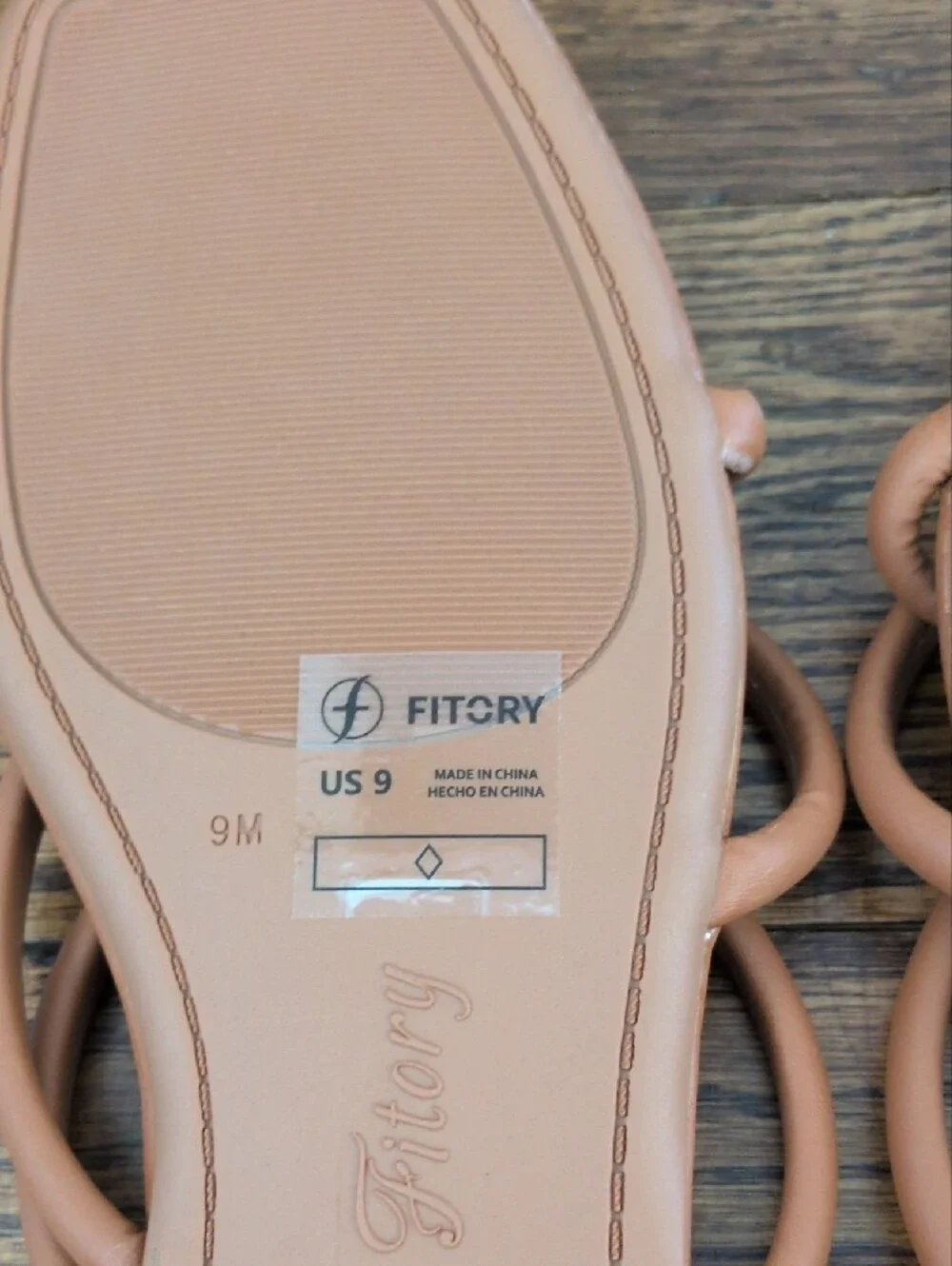 FitTory Tan Multi-Strap Square Slide Sandals